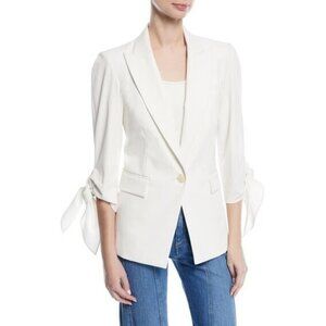 Veronica Beard White Corrine Single-Breasted Tie-Cuff Dickey Jacket Size 10 $650
